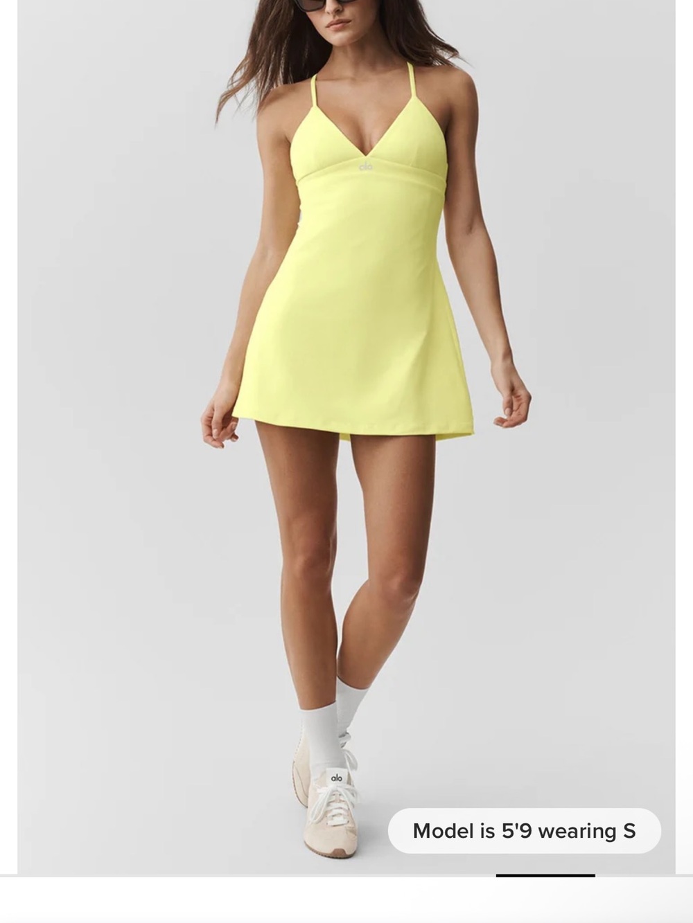 ALO Yoga Lemon Yellow Airbrush Splendor athletic dress - Picture 2 of 5